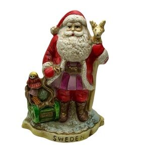 Santa's of the Nations SWEDEN Painted Porcelain Christmas Figurine‎ RSVP 1991